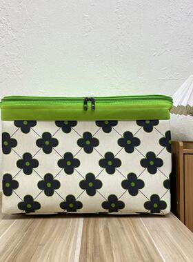 【45X35X30高】四叶草拉链款（带盖带钢圈）防潮收纳袋衣服收纳筐