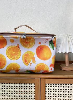 【35X25X20高】小橙子（带盖带钢圈）拉链款微瑕二十升内衣收纳筐