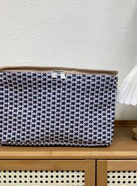 【35X25X20高】满天星拉链款（带盖带钢圈）防潮内衣收纳筐