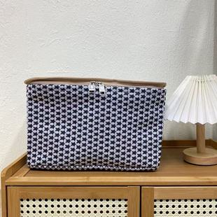 带盖带钢圈 满天星拉链款 防潮内衣收纳筐 35X25X20高