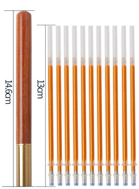 原木金色笔黄色中性笔实木木质笔闪光闪金0.7抄写本专用笔