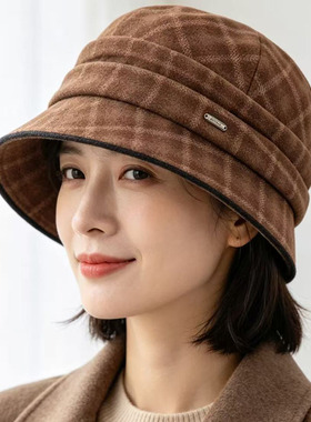 秋冬中老年女加厚防风保暖渔夫帽