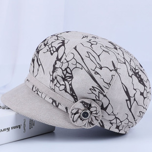 帽 布帽老人遮阳时装 妈妈帽子女春秋天薄款 鸭舌帽中老年人奶奶秋季