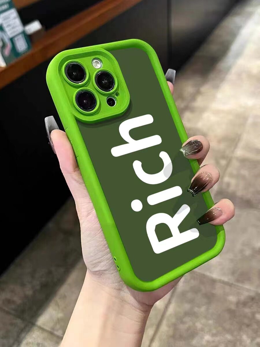 适用苹果15手机壳新款iPhone14promax/13RICH英文12/11天眼阶梯xs网红爆款xr小众高级感14plus全包防摔15pro高性价比高么？