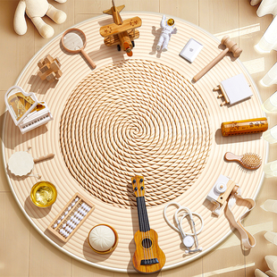 抓周道具高档原木女宝宝男孩一周岁生日布置装 饰用品抓阄摆件全套