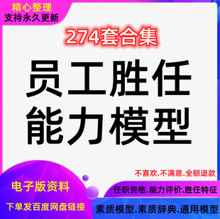 模板胜任力岗位任职资格员工职位能力素质模型实例人才测评标准