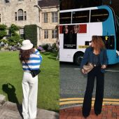 {小溪家}摩登黑白牛仔裤 高腰显瘦简约早秋百搭水洗老钱风牛仔裤