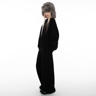 黑色狂热 套装 基础款 宽松百搭卫衣阔腿运动裤 长袖 暴杂原创设计