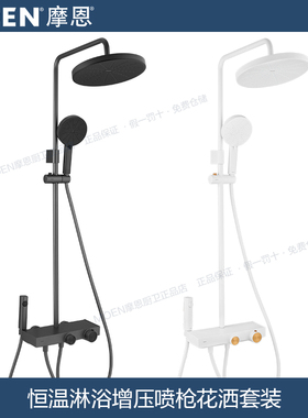 摩恩花洒套装枪灰色卫生间花洒淋浴自动除垢花洒家用20244/24244