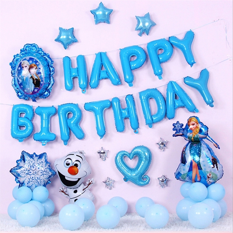 爱莎女孩生日趴主题背景墙