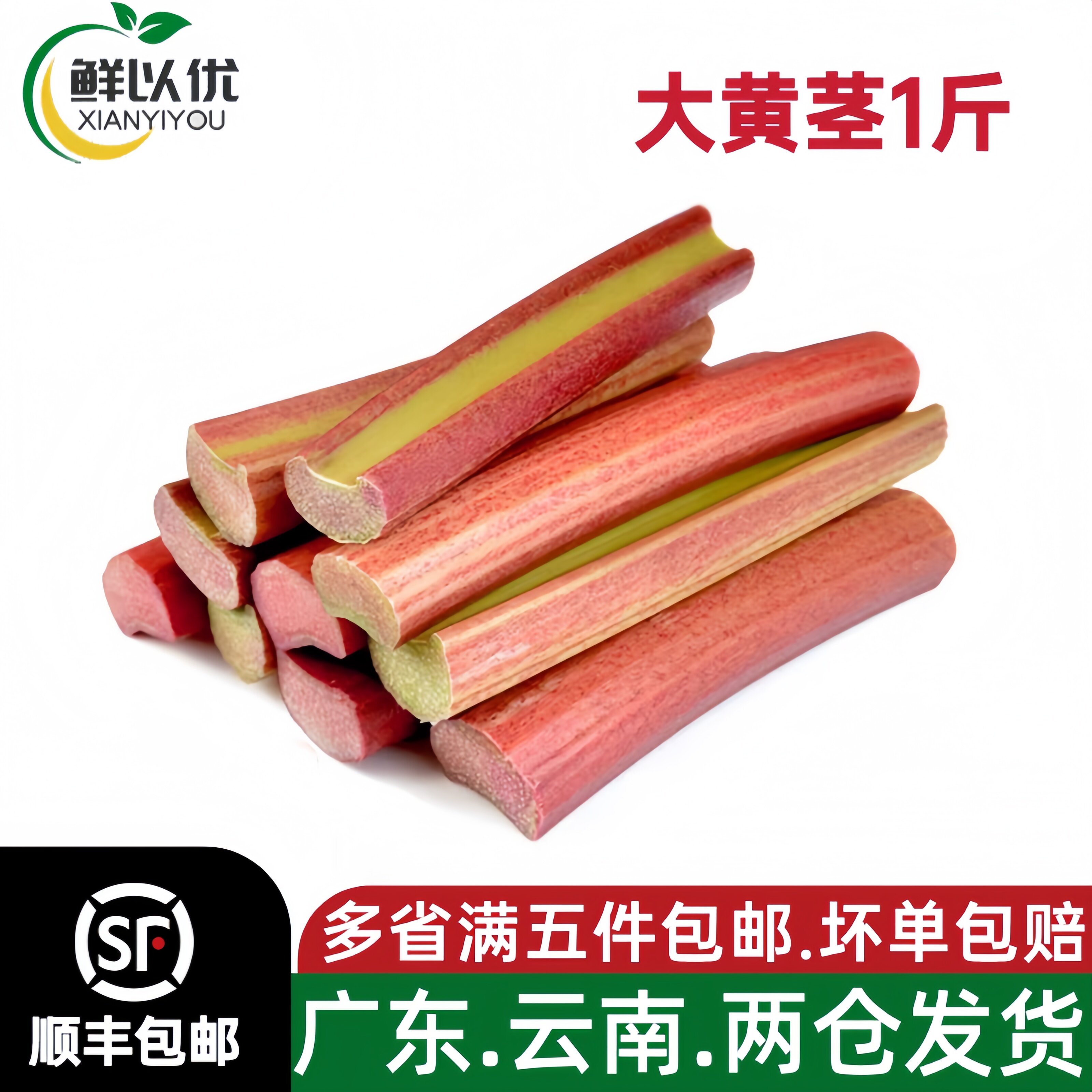 新鲜大黄茎500g 食用大黄Rhubarb低脂蔬菜西餐甜点派糕点沙拉酱果