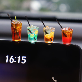 汽车显示屏幕摆件美式咖啡治愈系车载中控台显示屏装饰迷你小摆件