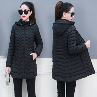 羽绒棉服2022年新款 中长款 时尚 百搭女装 棉衣女加厚修身 棉袄外套潮