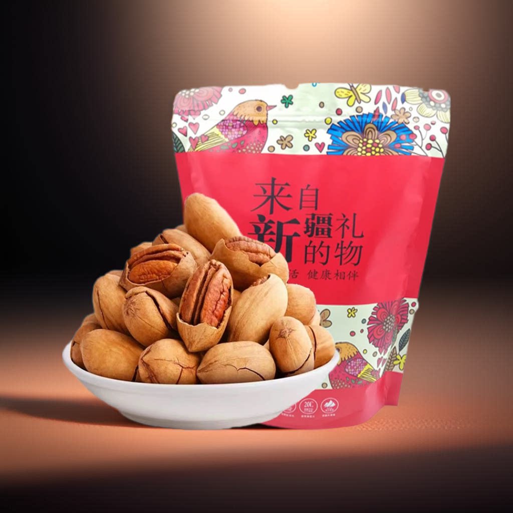 新疆包邮碧根果500g大颗粒奶油味坚果盐焗味长寿果休闲干果零食