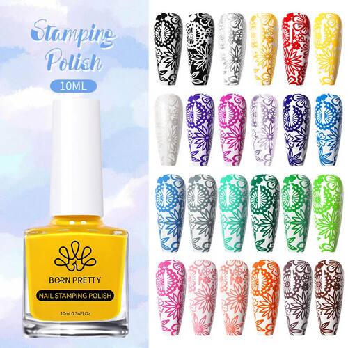 10ml Stamping Nail Polish Yellow Black White Gold For Nail A