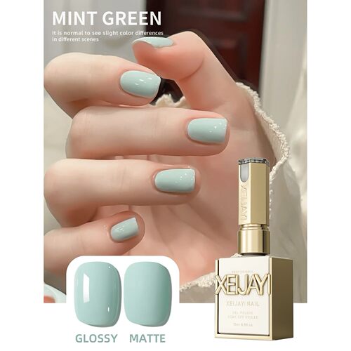 1Pc 15ML Mint Green Nail Gel Semi Permanent Nail Art Soaking