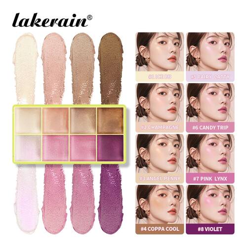 8Colors Highlight/Brow/Blush Palett Enhance Facial Three-dim