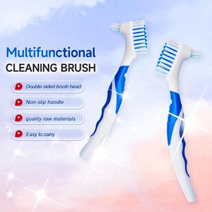 1pcs Toothbrush for dentures, double-sided cleaning, orthodo
