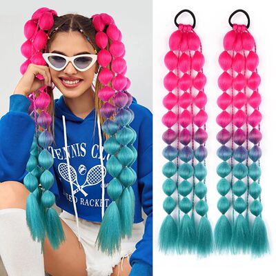 Wig 2 PCS Synthetic Bubble Ponytail Extensions 20