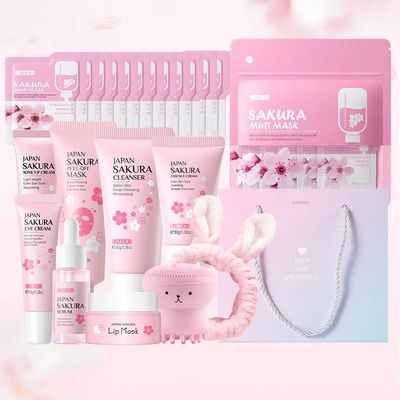 Sakura Skincare Set Moisturizing Anti-Aging Kit Wrinkle Smoo