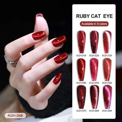 15ml Cherry Ruby Red Cat Eye Gel Nail Polish Chameleon Magne