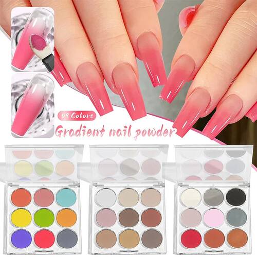9 Colors Solid Patting Nail Powder Nail Pigment Dust For UV