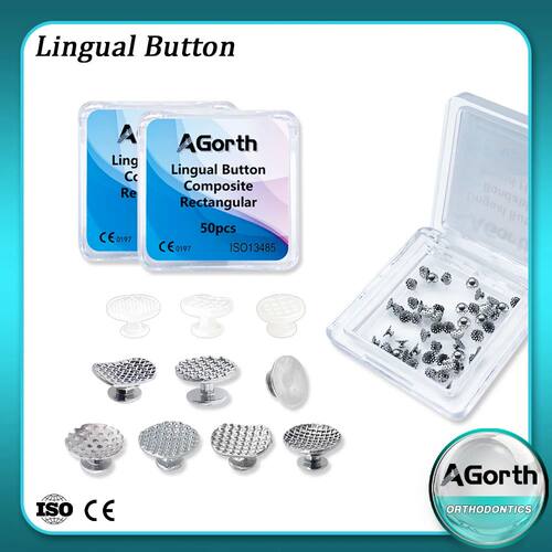 50Pcs/Box Dental Orthodontic Lingual Buttons Metal Bondable