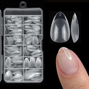 240pcs/box Half Matte XXS Almond Nail Tips Full Cover Soft G
