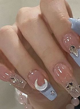 24pcs Wearable Pink Press On Fake Nails Tips With Glue false