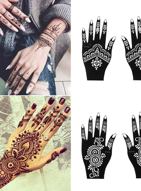 Fashion Henna Tattoo Stencil Temporary Hand Tattoos DIY Body