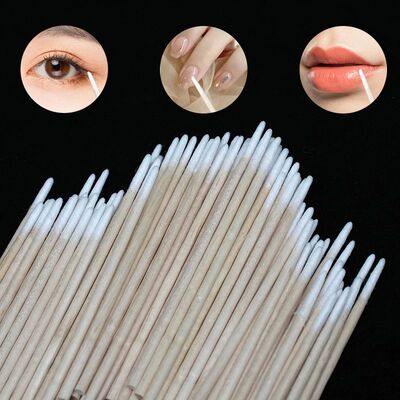 300Pcs Nails Wood Cotton Swab Clean Sticks Nail Polish Remov