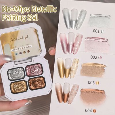 4-colors No-Wipe Metallic Patting Glue Smudges Canned High S