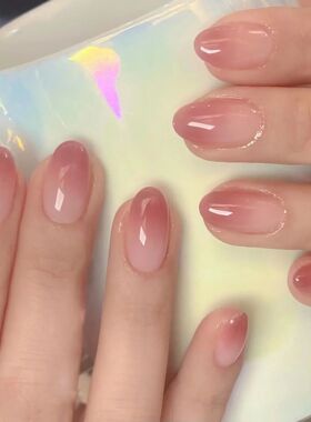 24pc wearable french gradient white orange nails set press o