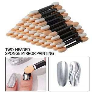 Powder Brushes Sponge 50Pcs Sided Nail Double Applicator Lot