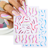 Swirl Whirling Lines Sticker Irregular Nail Geometry Wave