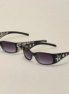 2PCS Retro Style Pattern Star Decoration Y2K fashion Women's