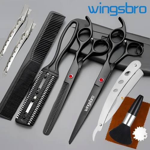 Wingsbro 7'/6' Professional Hairdressing Scissors Kit Hair C