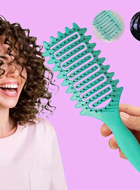 Curl Define Styling Brush Hollow Out Detangling Hair Brush T