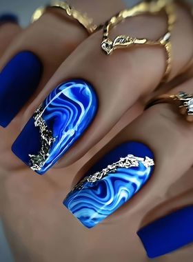 24pcs/set short Medium quare Glossy Ballerina Fake Nails jel