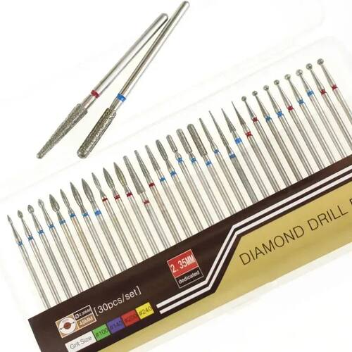 30pcs/Set Diamond Burrs Nail Dill Bit Milling Cutter for Man