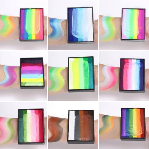 50g Face & Body Paint Palette,Rainbow Face & Body Paint Wate