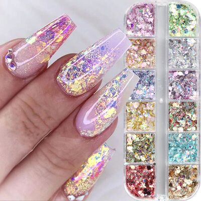 Mermad Iridescent Mixed Hexagon Nail Glitter Sequ Holographi