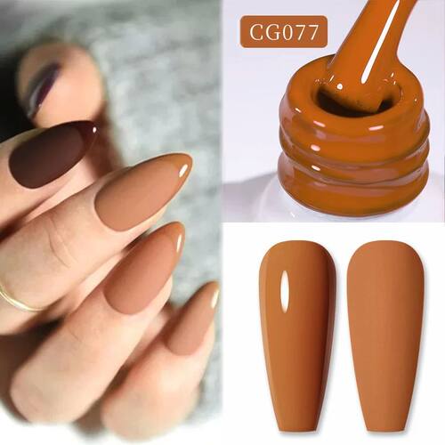10ml Light Coffee Brown Gel Nail Polish Autumn Winter Semi P