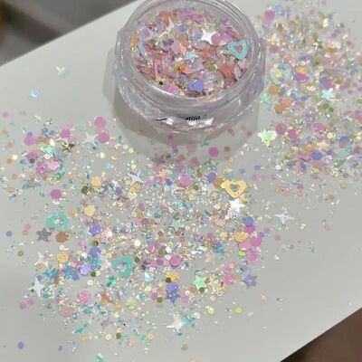 Heart Star Colorful Glitter 3D Nail Art Charm Jewelry Sequin