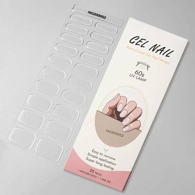 Transparent Semi-cured Gel Nail Sticker UV Lamp Needed Full