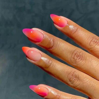 24 fake nails, duck nails almond nails fashionable wearable