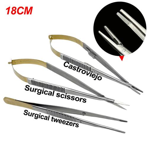 18cm Dental Castroviejo Needle Holder Surgical Scissors Orth