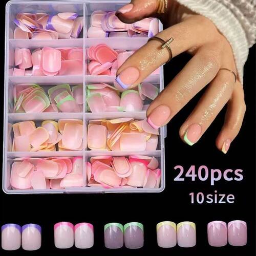 Nails for Gluing Ready for Girls Short Fake Nails Press on F