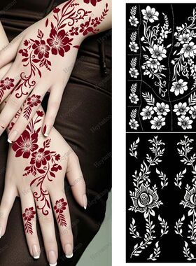 Waterproof Henna Stencil for Women Flower Mehndi Design Tatt