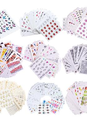 Nail Art Sticker Set Fruit Black and White Lace Flower Gold